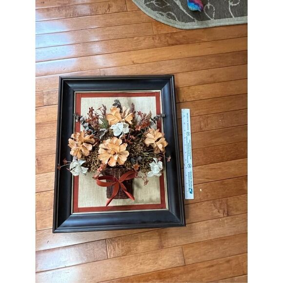 Vintage 1970's Handmade Dried Flowers Wall Art - Textured 3D Nature Scene Natura - Picture 1 of 2